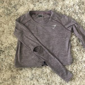 Gymshark Draw Cord Crop Top in Purple Wash